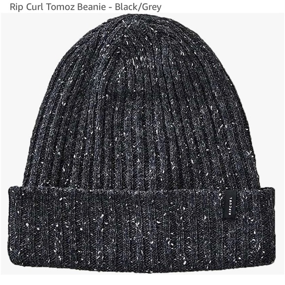 NWT Rip Curl Tomoz Beanie Color Black/Grey speckled one size fits most - Picture 1 of 9